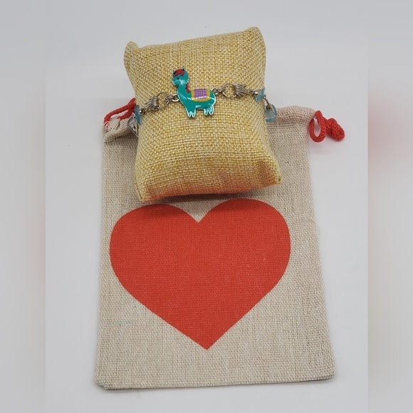 1788- Llama With Chip Stones Women's Bracelet NWT - Picture 1 of 4